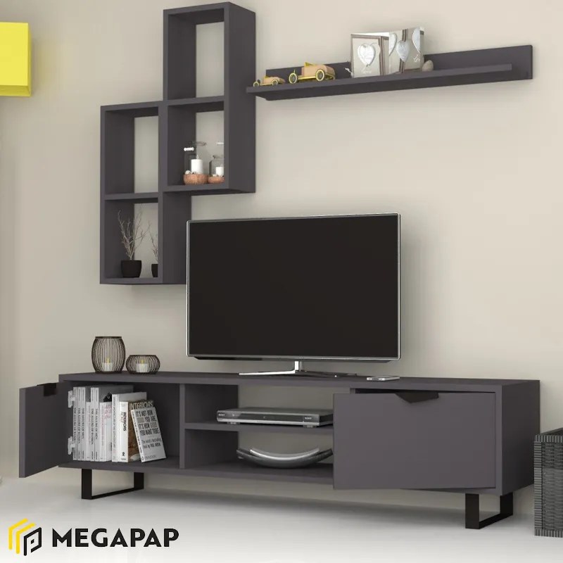 ΣΥΝΘΕΣΗ ΤΗΛΕΟΡΑΣΗΣ LONSA MEGAPAP ΧΡΩΜΑ ΓΚΡΙ 160X35X40ΕΚ.