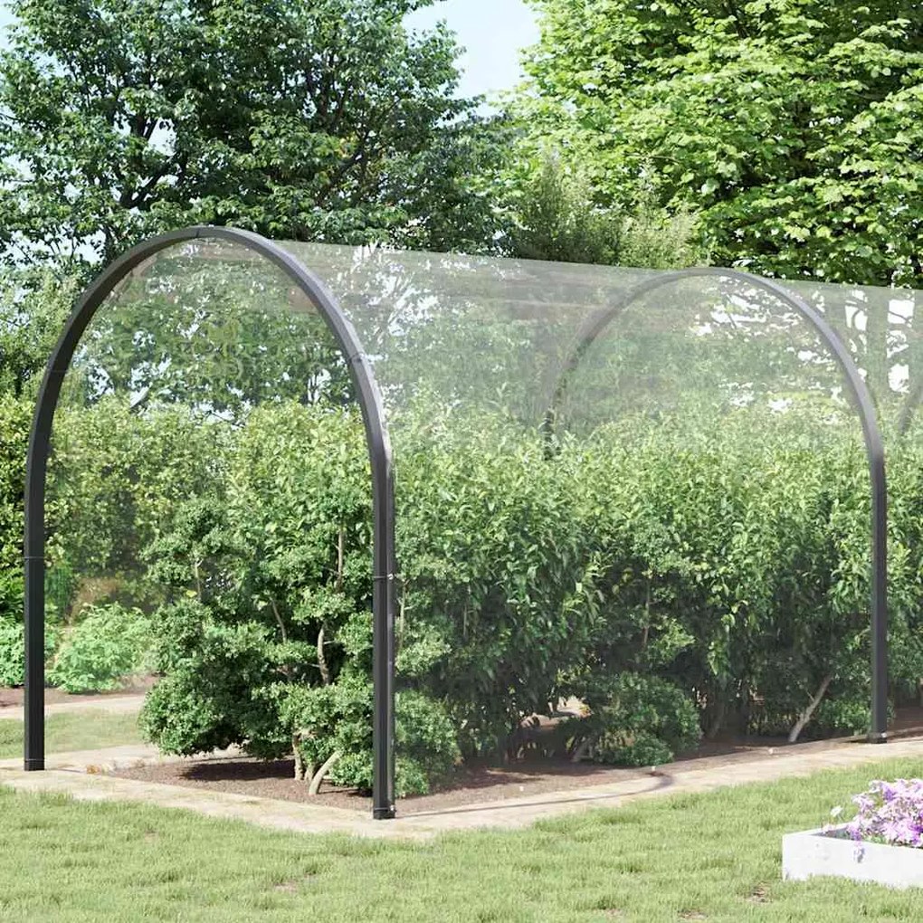 vidaXL Σαφής μουσαμάς με οπές 5x12 m PVC