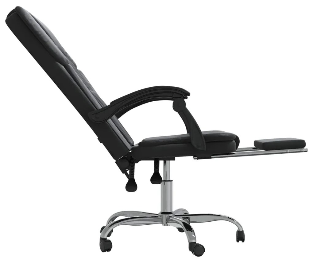 vidaXL Καρέκλα Γραφείου Ανακλινόμενη Μαύρη Συνθετικό δέρμα