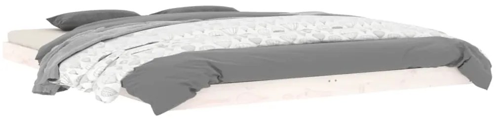 vidaXL Πλαίσιο Κρεβατιού Λευκό 150x200 εκ. Μασίφ Ξύλο Πεύκου King Size