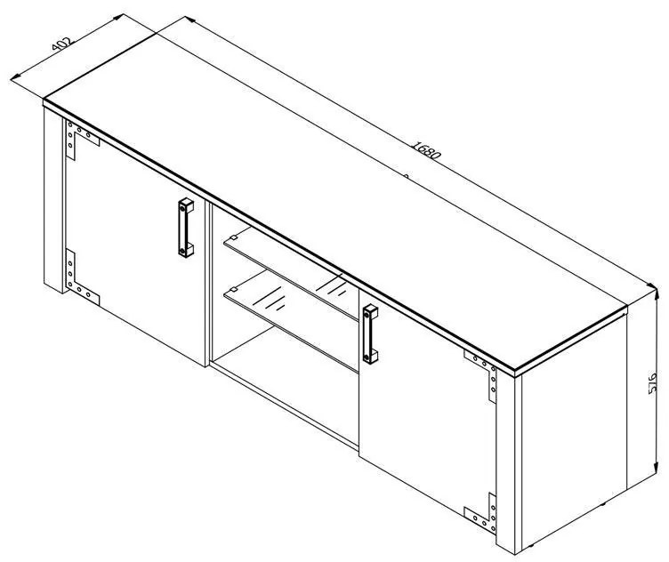 Έπιπλο Τηλεόρασης Lazio 170 Artisan Oak - Μαύρο 168x40x57 εκ. 168x40x57 εκ.