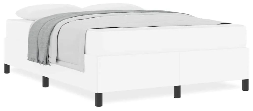 vidaXL Σκελετός κρεβατιού με στρώμα Λευκό 140 x 200 cm Τεχνητό δέρμα