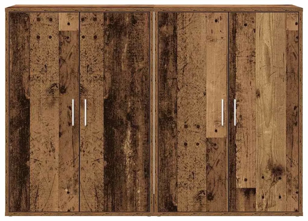 vidaXL Πλαϊνό γραφείο 2 pcs Παλιό ξύλο 60 x 31 x 84 εκ.