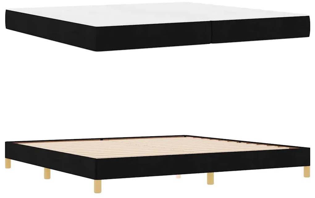 vidaXL Κρεβάτι με ελατήρια Μαύρο, Καφέ 200 x 200 cm