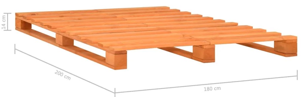 vidaXL Πλαίσιο Κρεβατιού Καφέ 180 x 200 εκ. Παλέτες Μασίφ Ξύλο Πεύκου