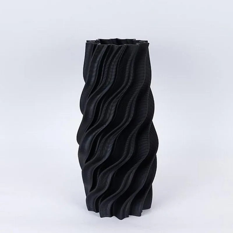 Βάζο Πορσελάνινο 3D 752-21100 18x19x39cm Black Estheti Home Πορσελάνη