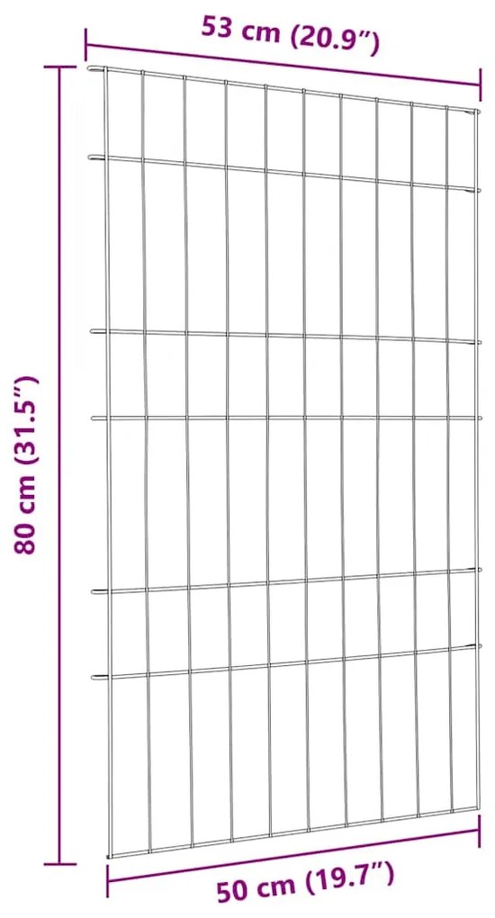 vidaXL Σετ φράχτη για λιμνούλες 8 pcs Πράσινο 50 x 80 cm Ατσάλι