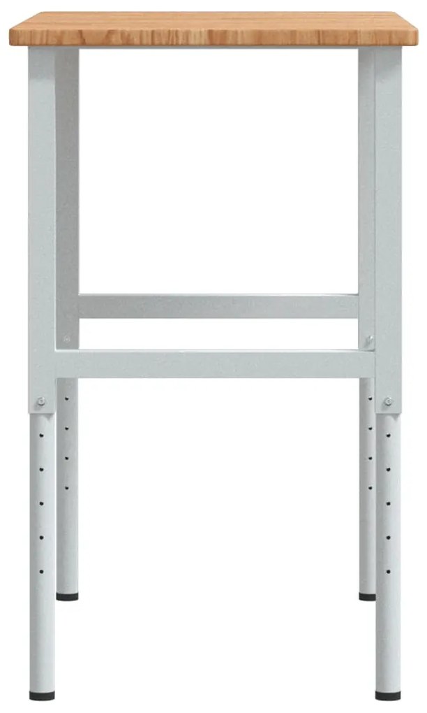 vidaXL Πάγκος Εργασίας Ορθογώνιος 100x60x(71,5-98) εκ Μασίφ Ξύλο Δρυός