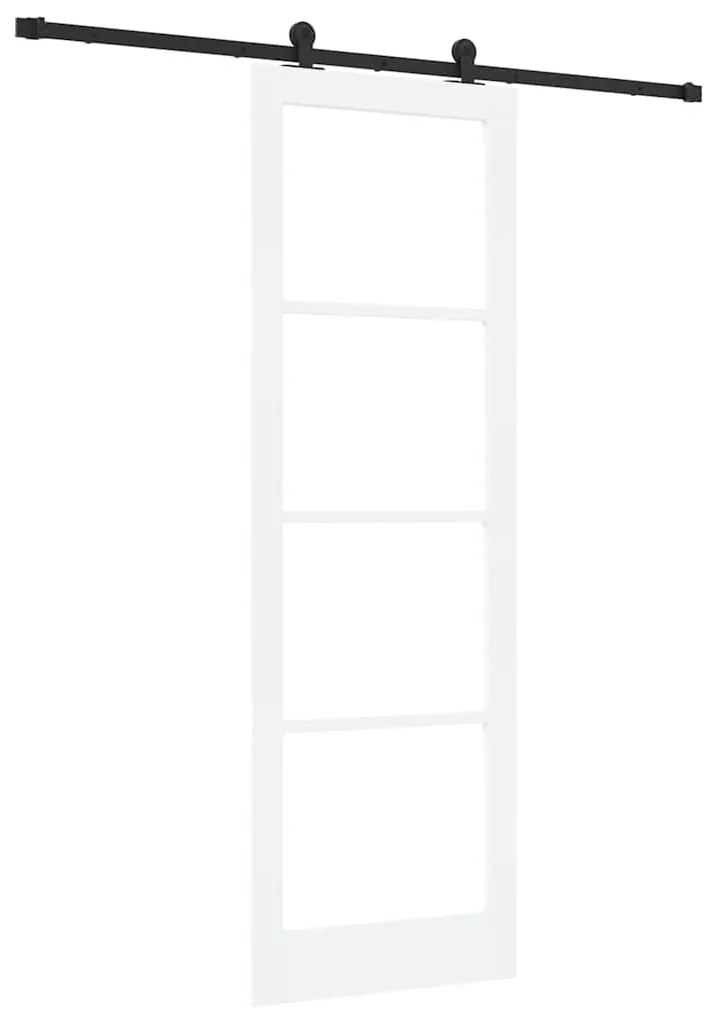 vidaXL Συρόμενη Πόρτα Χειροκίνητος Λευκό 78 x 232 cm Ξύλο και μέταλλο