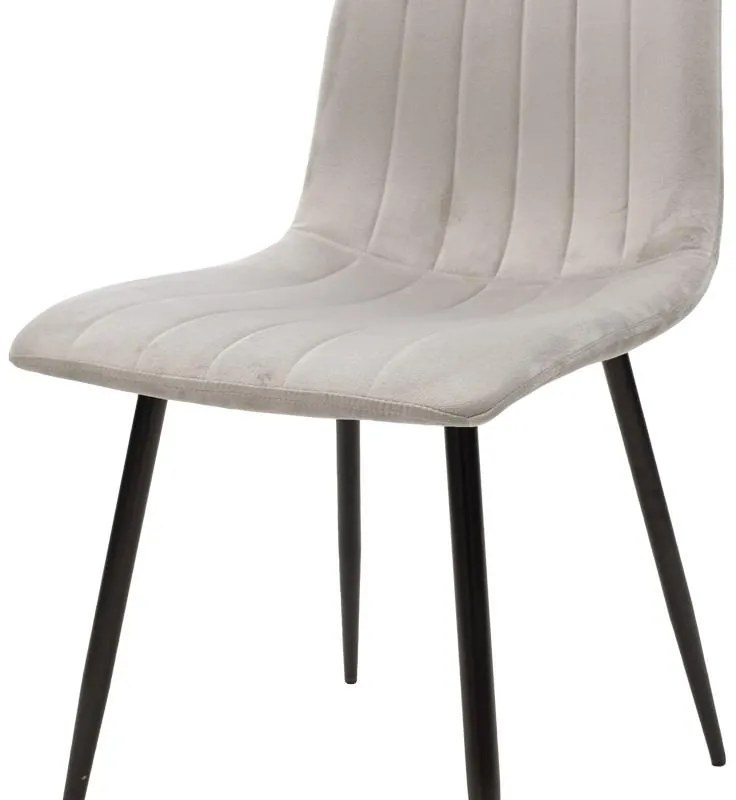 Καρέκλα Τραπεζαρίας Noor με Γκρί Βελούδο και Μαύρο Μεταλλικό πόδι 44x53x86εκ. 4αδα 44x53x86 εκ.