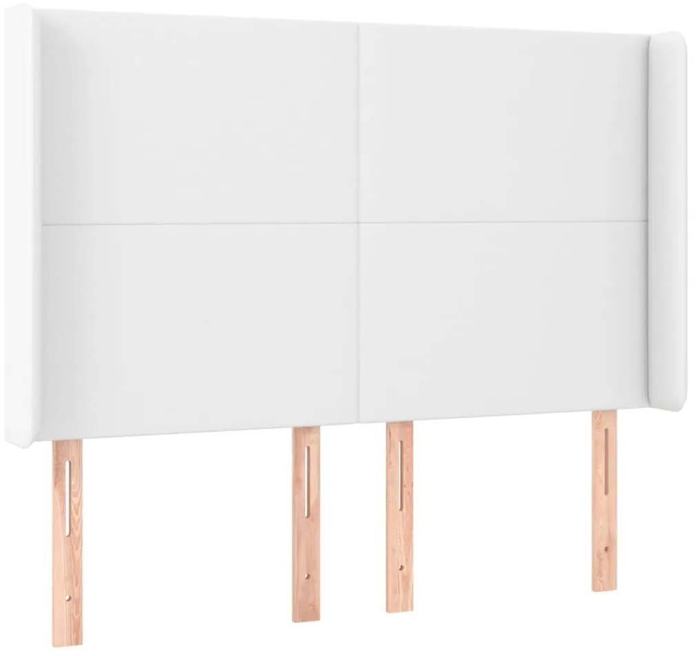 vidaXL Κρεβάτι Boxspring με Στρώμα &amp; LED Λευκό 140x200 εκ. Συνθ. Δέρμα