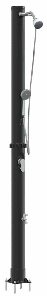 vidaXL Υπαίθρια ηλιακή ντουζιέρα Μαύρο 217 εκ. PVC και Αλουμίνιο