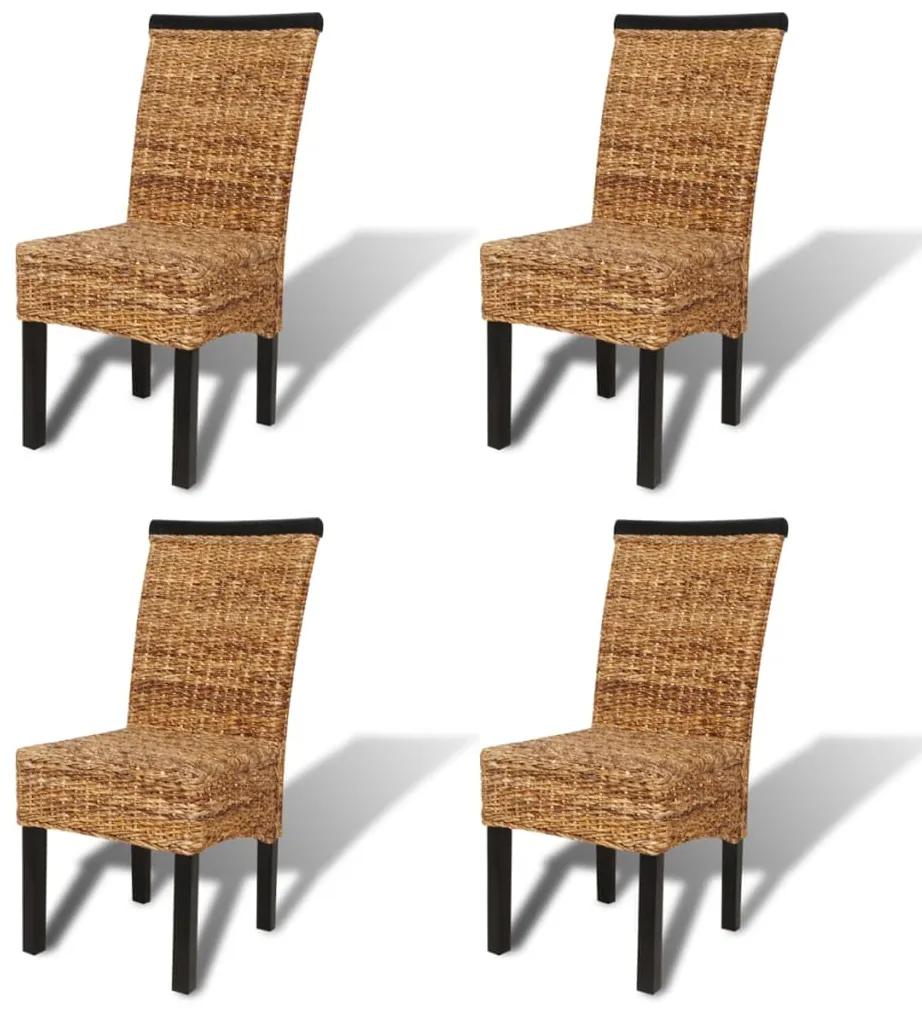 vidaXL Καρέκλες Τραπεζαρίας 4 τεμ. από Άμπακα / Μασίφ Ξύλο Μάνγκο