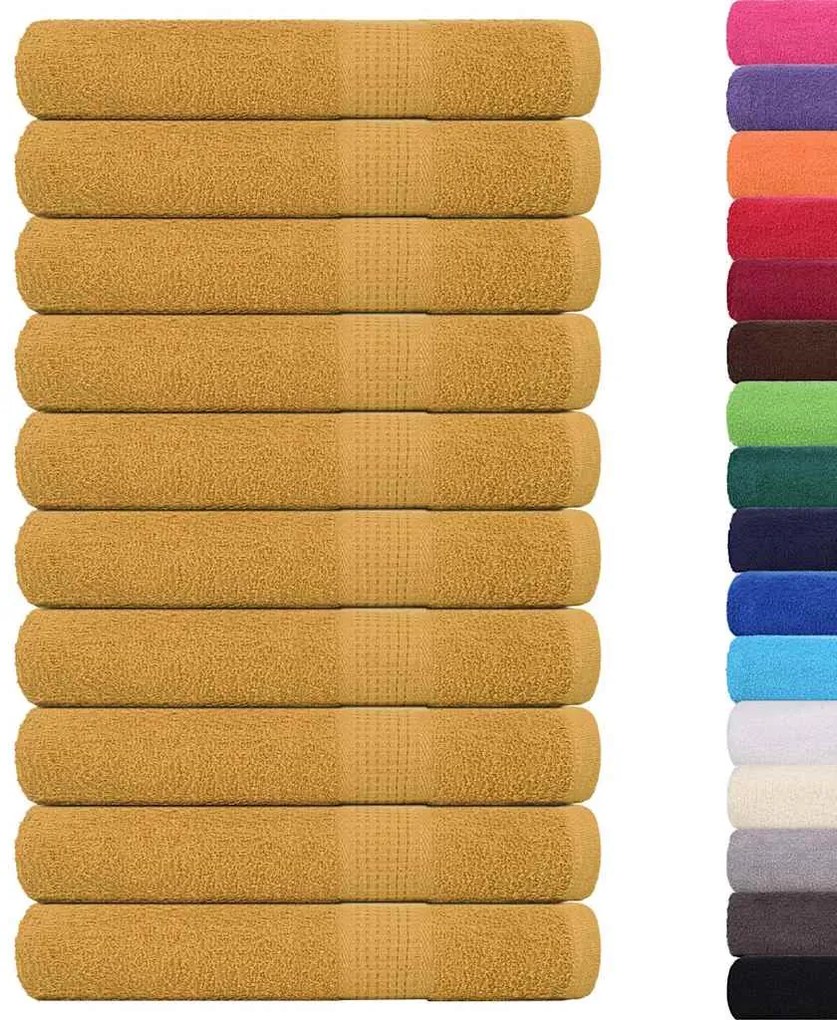 vidaXL Πετσέτες Σάουνας FROGN 10 τεμ. Χρυσές 80x200 εκ. 360 γρ./μ²