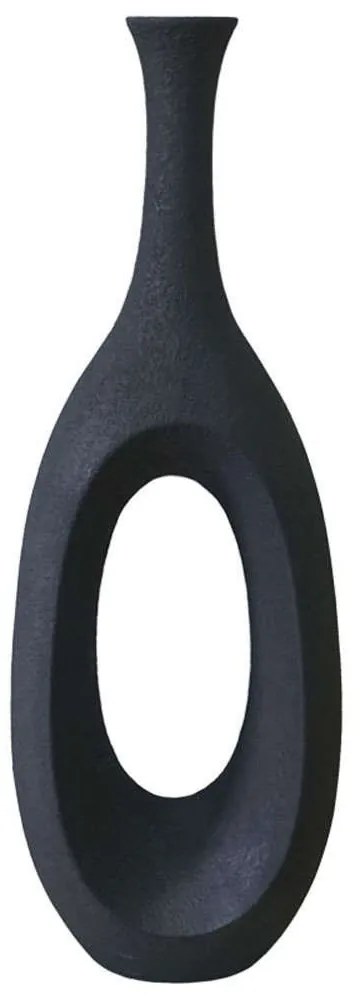 Βάζο 06-00-23620 28x39x111cm Black Marhome Υαλοβάμβακας