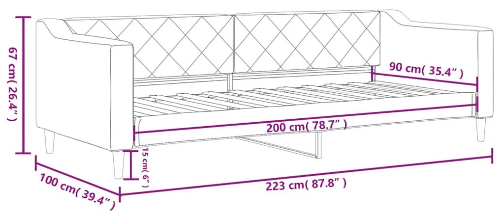 ΚΑΝΑΠΕΣ ΚΡΕΒΑΤΙ ΣΚΟΥΡΟ ΓΚΡΙ 90 X 200 ΕΚ. ΥΦΑΣΜΑΤΙΝΟΣ 354162