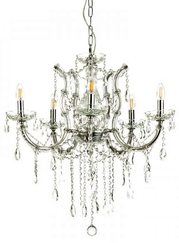 Φωτιστικό Οροφής 5244-6/Φ 70x75cm 6xΕ14 Chrome Inlight Glass