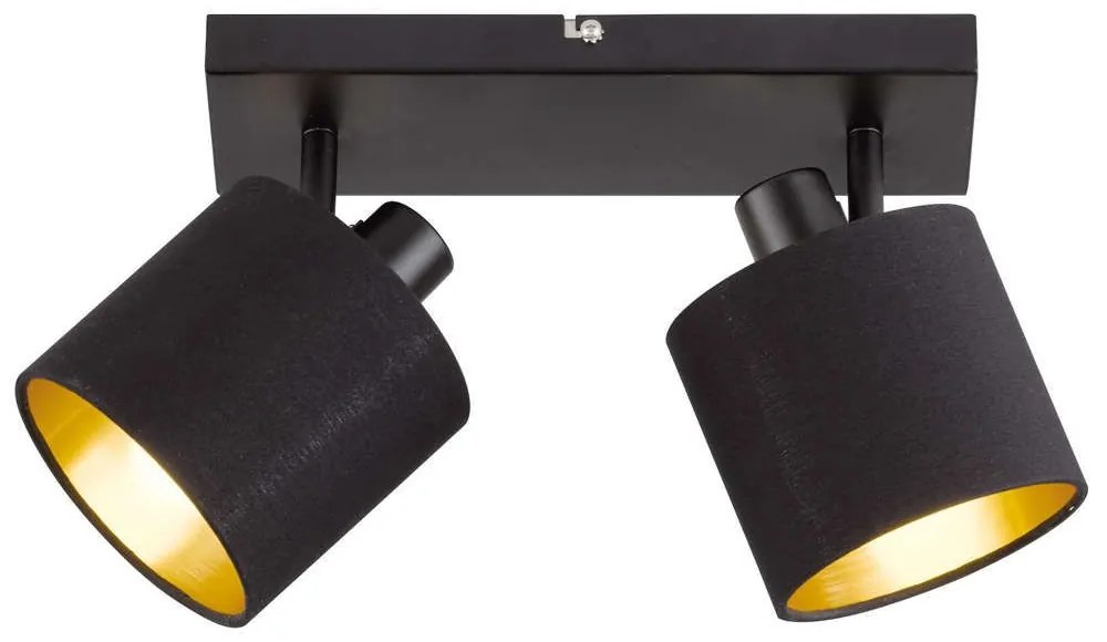 Φωτιστικό Οροφής - Σποτ Tommy R80332079 2xE14 28W 28x19cm Black Mat RL Lighting Metal, Fabric