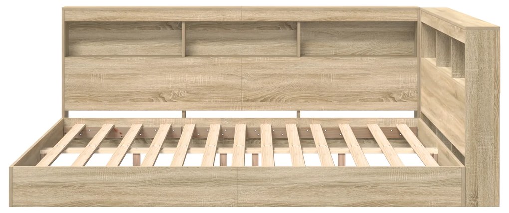 vidaXL Κρεβάτι με Ράφια Σοφάνα Οξιά 140x200 εκ Επεξεργασμένου Ξύλου