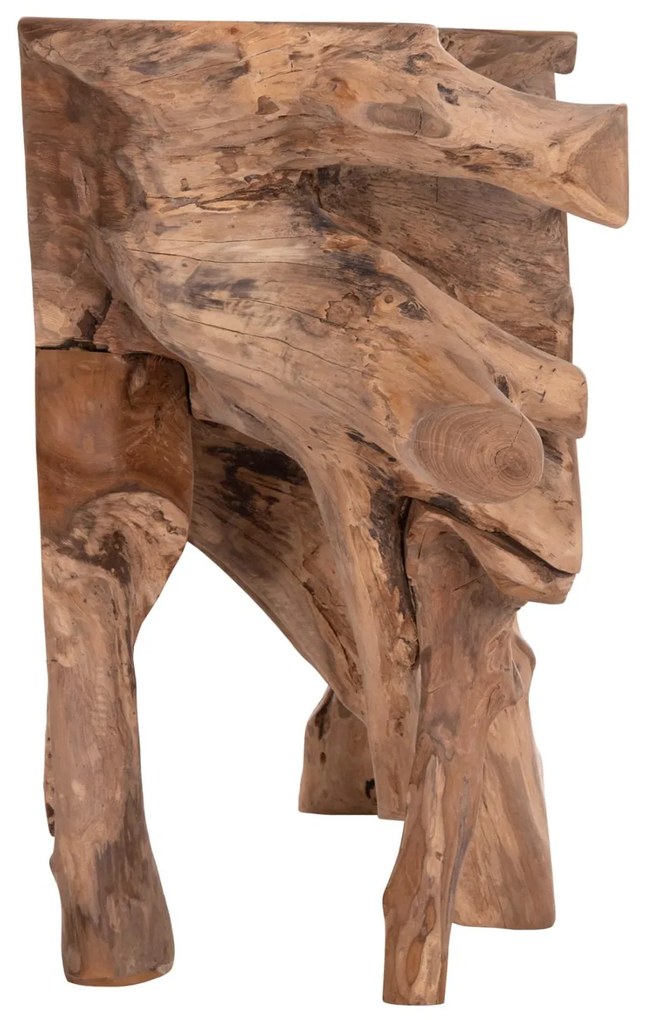 Κονσόλα GRIMAL Ξύλο Teak (Ρίζα) Φυσικό 125x46x80Υ εκ. 125x46x80 εκ.