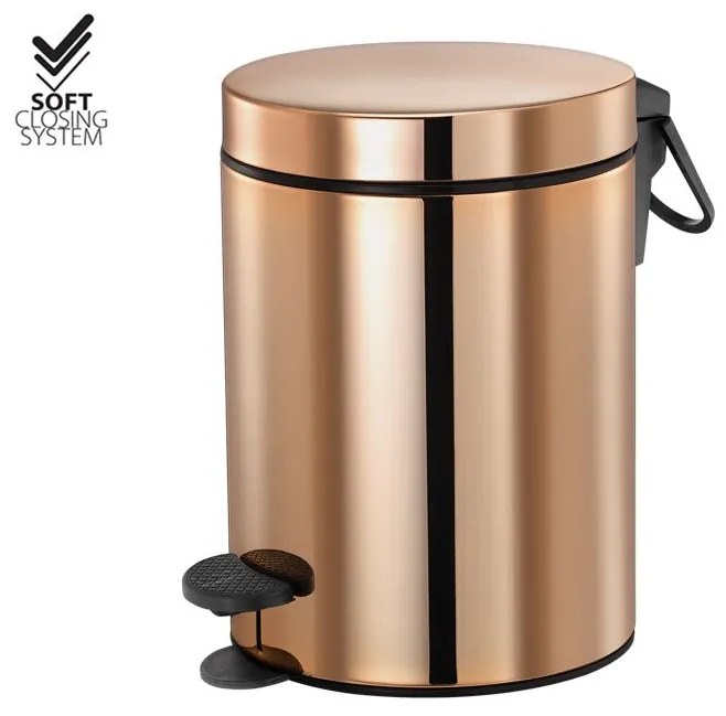 Χαρτοδοχείο 5lt  Χρώμα Rose Gold 24K Soft Closιng Sanco Waste Bins 90680-A06