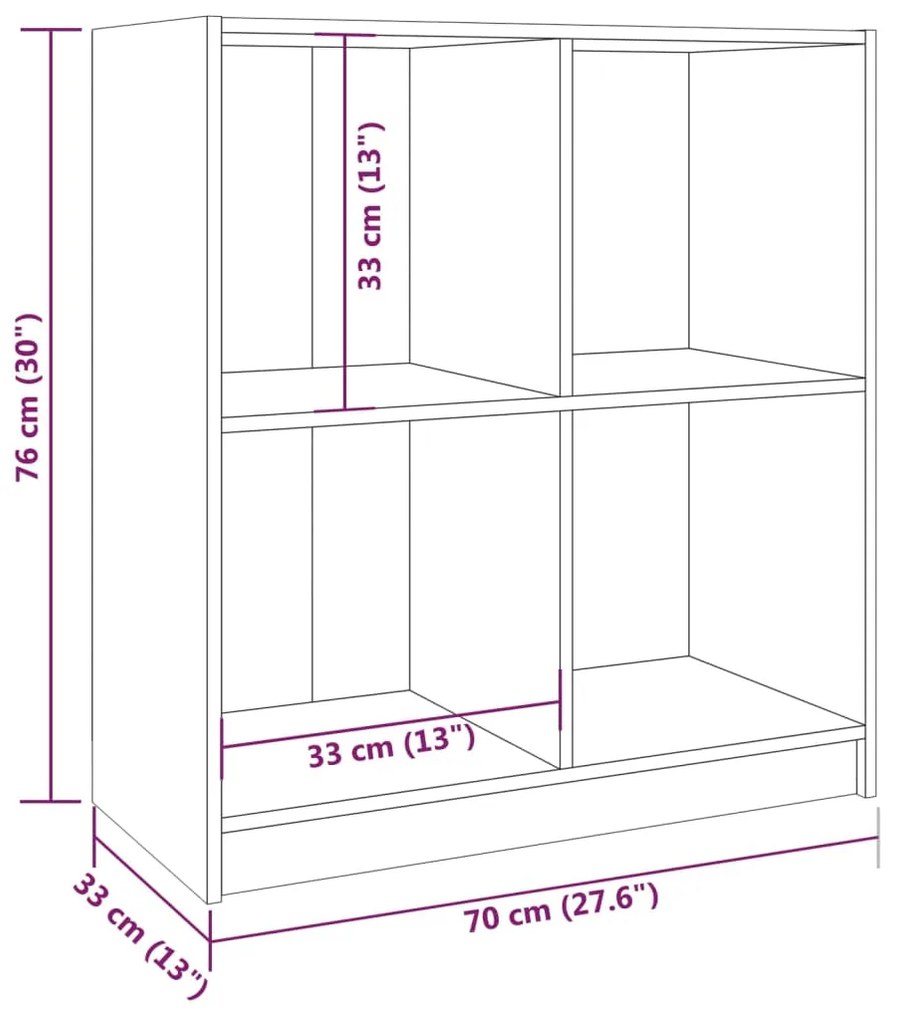 Μπουφές Καφέ Μελί 70 x 33 x 76 εκ. από Μασίφ Ξύλο Πεύκου - Καφέ