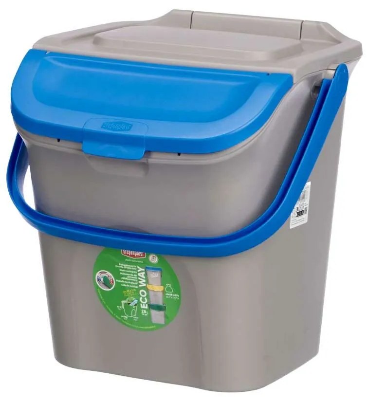 Σκουπίδια μπορεί να Stefanplast ECOWAY Μπλε Γκρι πολυπροπυλένιο 28 L Φορητό (x6)