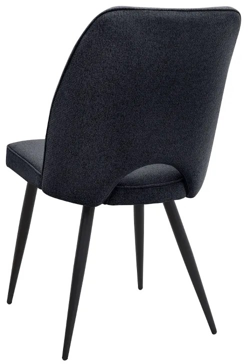 Καρέκλα τραπεζαρίας Christy Megapap ανθρακί ύφασμα - μεταλλικό μαύρο πόδι 47x59x90εκ.