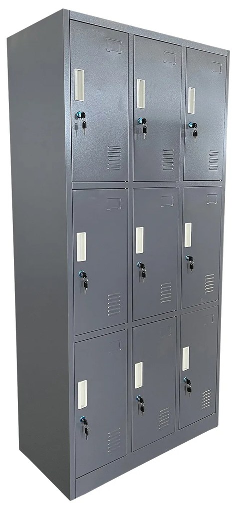 Φοριαμός ArteLibre 9 Θέσεων EARNUR Σκούρο Γκρι Μέταλλο 90x45x185cm Arte-14800012