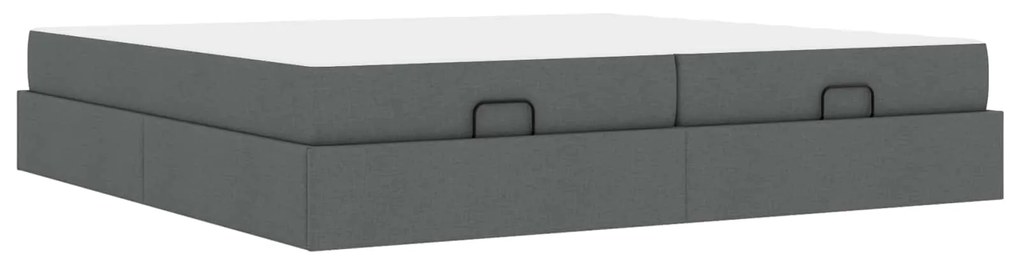 Σκελετός κρεβατιού με στρώμα με στρώμα 2 pcs Σκούρο Γκρι ύφασμα