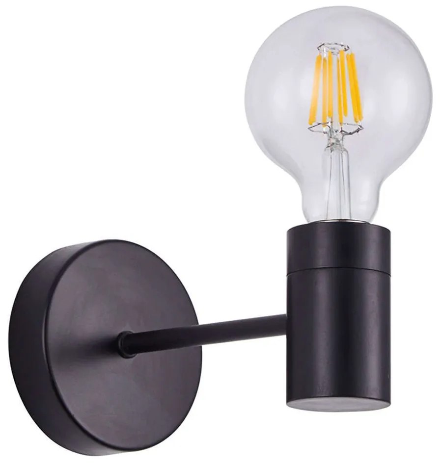 Φωτιστικό Τοίχου - Απλίκα Adept 77-8253 10x17x7,5cm 1xE27 60W Black Homelighting