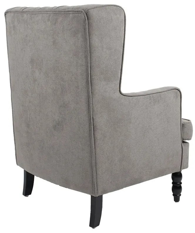 Πολυθρόνα - μπερζέρα Efficient ύφασμα γκρι-μαύρο 72x97x100εκ 72x89x100 εκ.