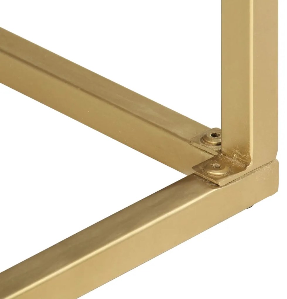 vidaXL Τραπέζι Κονσόλα Μαύρο / Χρυσό 90x30x75 εκ. Μασίφ Ξύλο Μάνγκο
