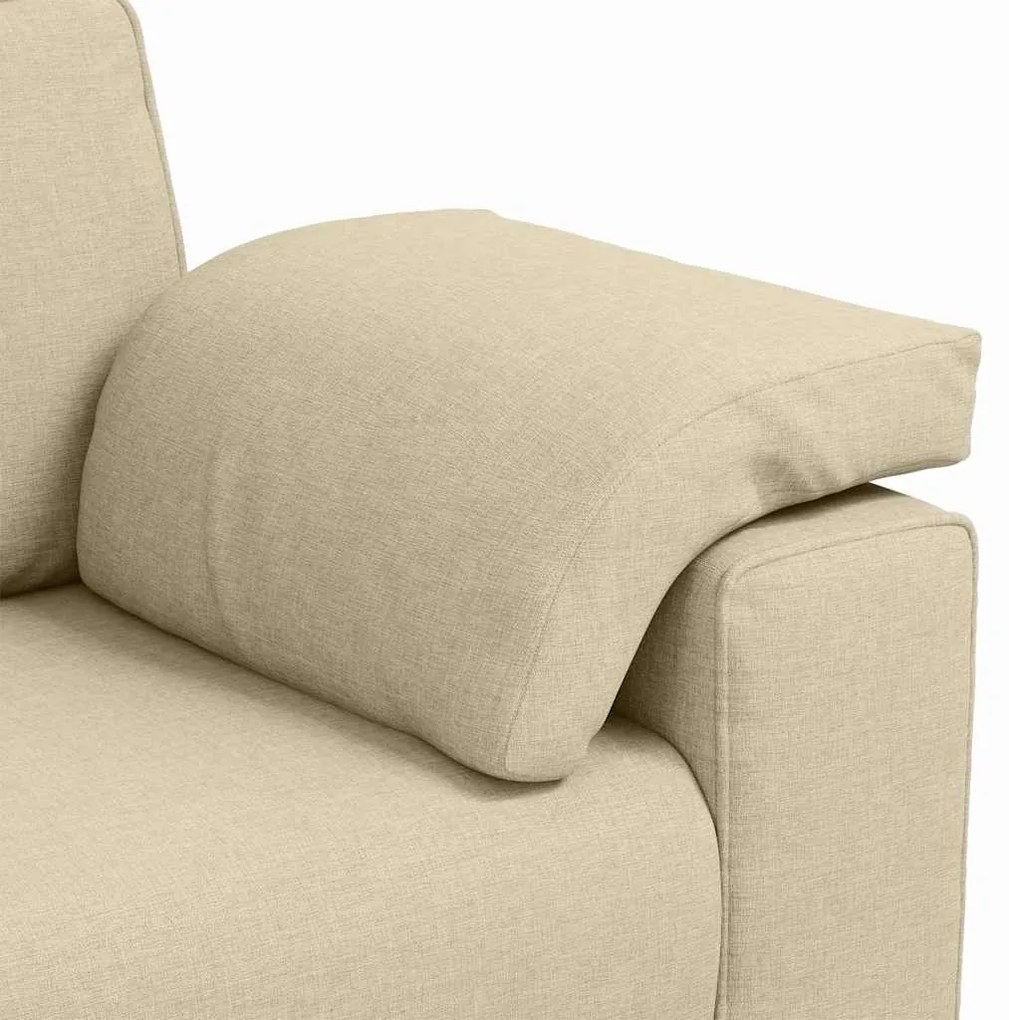 vidaXL Καναπές Κρεμ 219 x 77 x 82 εκ ύφασμα