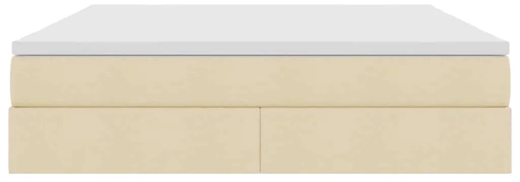 vidaXL Κρεβάτι με αποθηκευτικό χώρο και στρώμα Κρεμ 180 x 200 cm