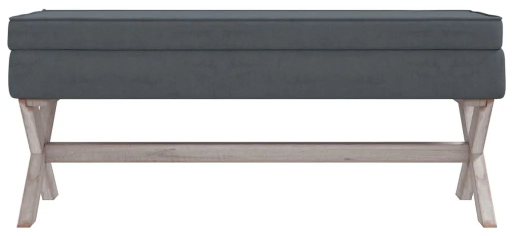 vidaXL Σκαμπό Αποθήκευσης Σκούρο Γκρι 110 x 45 x 49 εκ. Βελούδινο