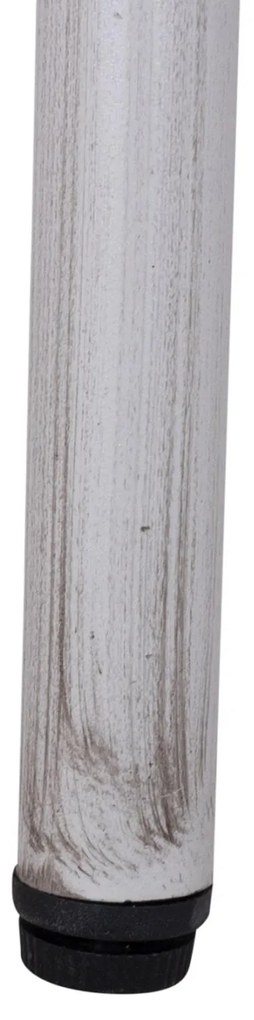 Τραπέζι HARLOW Αλουμινίου Bamboo Look Λευκή Πατίνα με Γυαλί 70x70x76 εκ. 70x70x76 εκ.