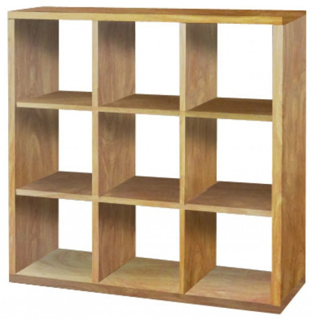 Βιβλιοθήκη με κύβους 3x3 σε ανυγκρέ χρώμα 110x35x110  SB 40-ANIGRE