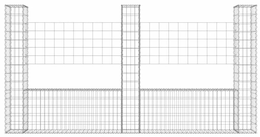 vidaXL Συρματοκιβώτια Στύλοι σε U Σχήμα 3 τεμ. 260x20x150 εκ Σιδερένια