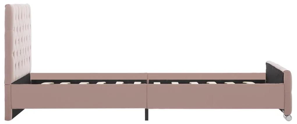 vidaXL Πλαίσιο Κρεβατιού Ροζ 100 x 200 εκ. Βελούδινο