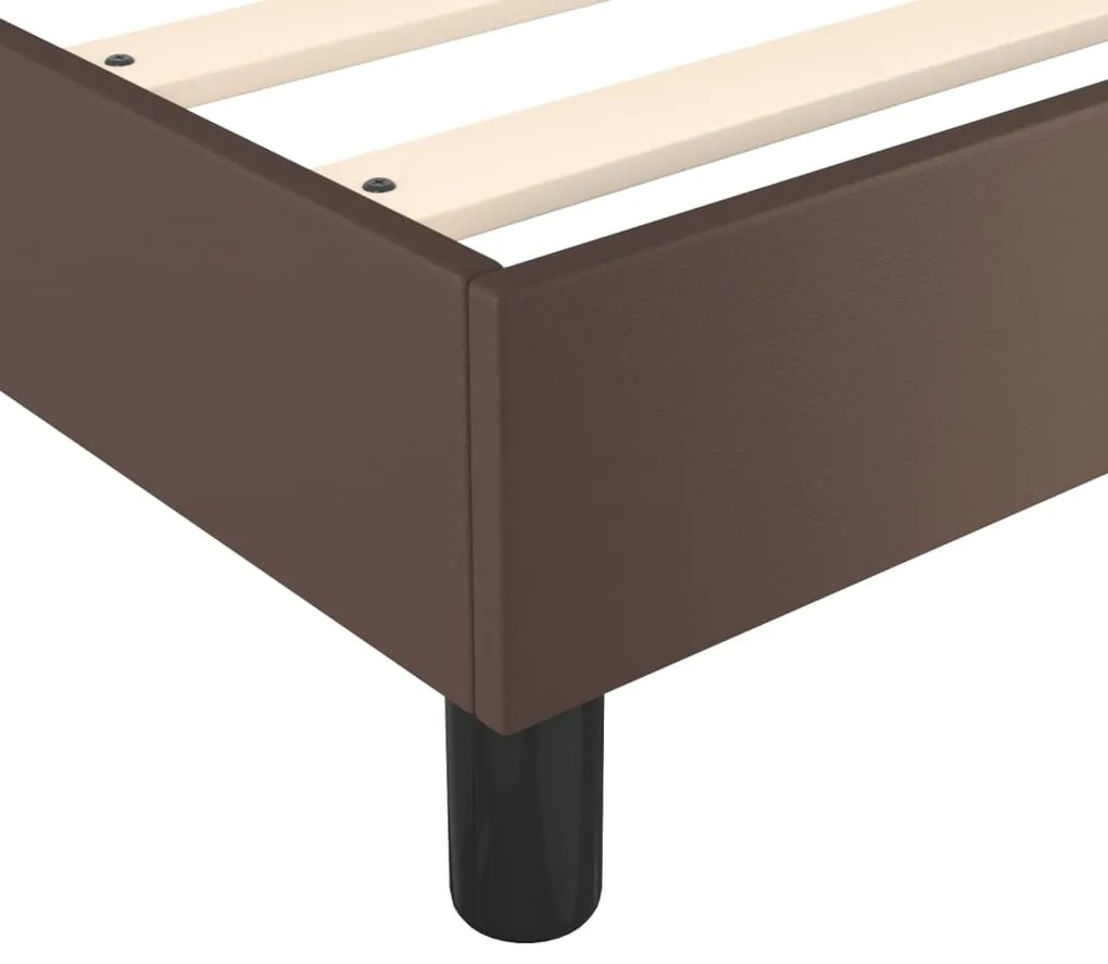 vidaXL Σκελετός Κρεβατιού με Ελατήρια Καφέ 80 x 200 εκ. από Συνθετικό Δέρμα