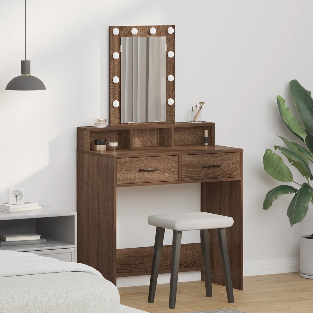 vidaXL Τραπέζι περιποίησης Καφέ 79 x 41 x 140 εκ. Επεξεργασμένο ξύλο