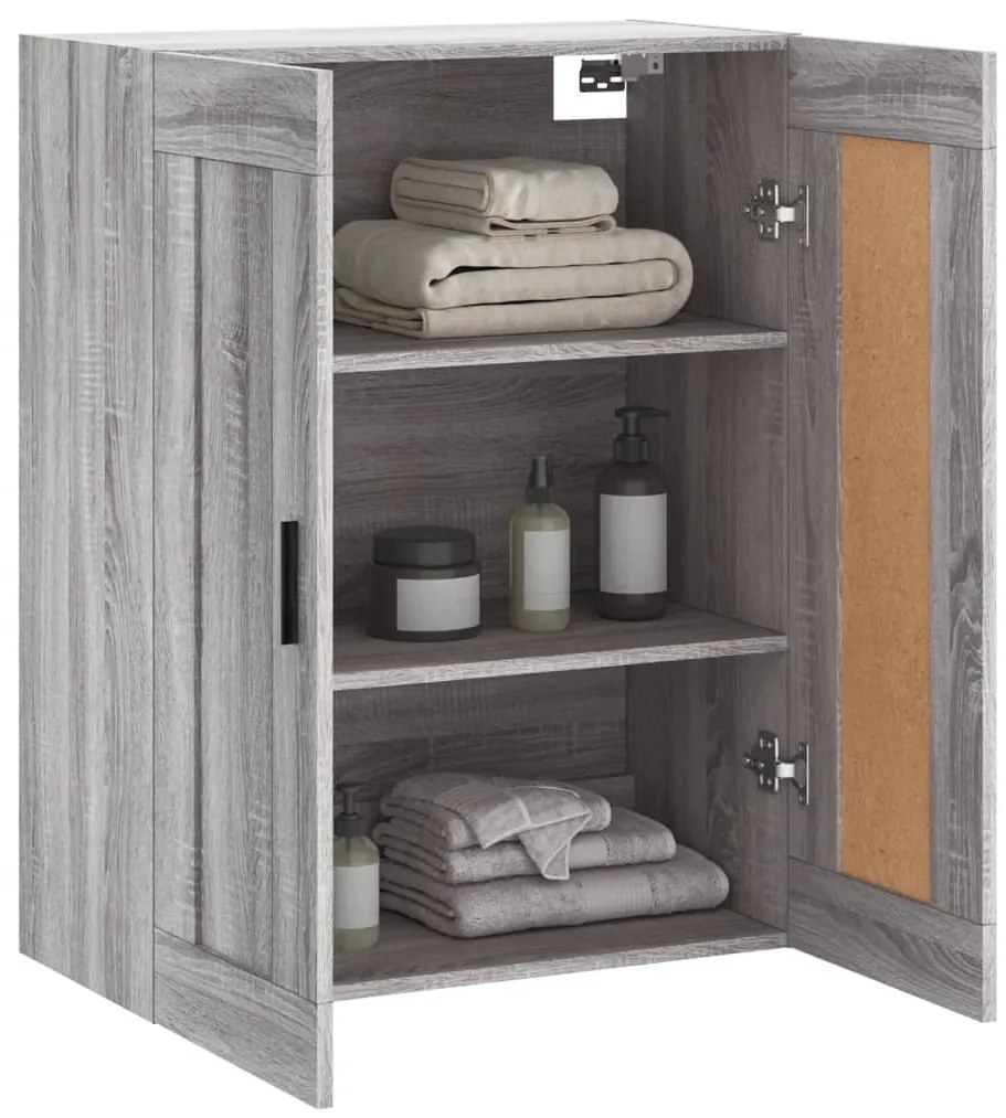vidaXL Ντουλάπι Επιτοίχιο Γκρι Sonoma 69,5 x 34 x 90 εκ. Επεξεργ. Ξύλο