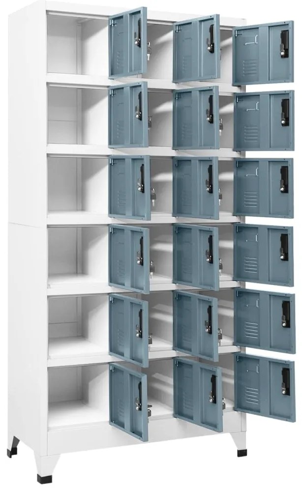 vidaXL Φοριαμός Ανοιχτό Γκρι &amp; Σκούρο Γκρι 90 x 40 x 180 εκ. Ατσάλινος