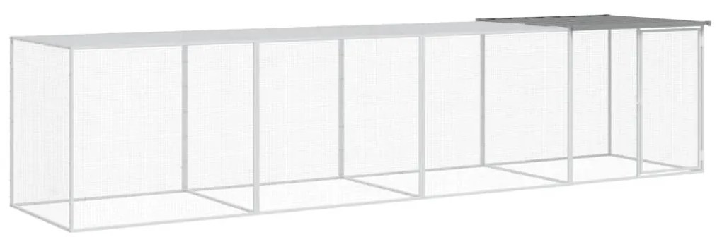 vidaXL Κοτέτσι - Κλουβί με Στέγη Αν. Γκρι 403x98x90 εκ. Γαλβαν. Ατσάλι
