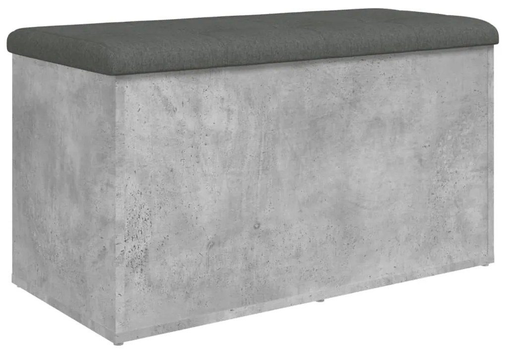 vidaXL Παγκάκι Αποθήκευσης Γκρι Σκυροδεμ. 82x42x45 εκ. Επεξεργ. Ξύλο