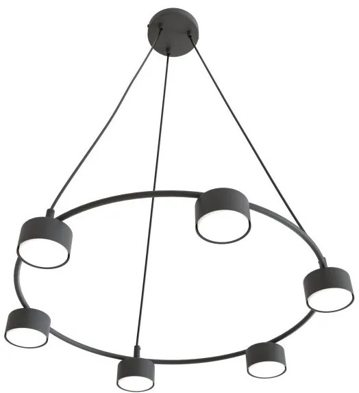 Κρεμαστό Φωτιστικό Οροφής 6xGX53 Φ64cm Starlit Emibig -1372/6-Μαύρο 1372/6