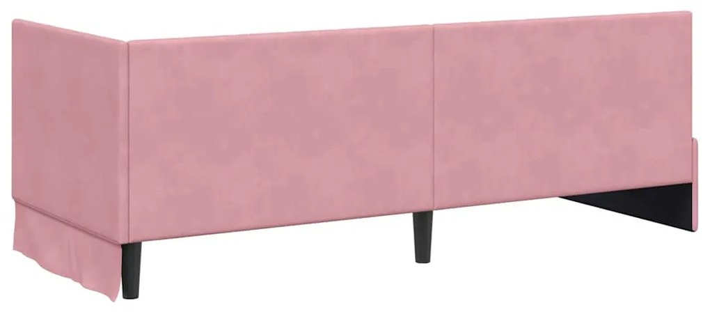 vidaXL Κρεβάτι Γωνίας με κεφαλάρι Ροζ 80 x 200 cm Βελούδο