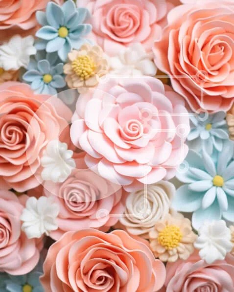 Intra Συλλεκτικό Ξύλινο Παζλ Plywood  4mm - Σύνθεση με πολύχρωμα τριαντάφυλλα φοντάν Σε Ξύλινο Κουτί - Διαστάσεις Puzzle: 10x10 cm – 25 κομμάτια