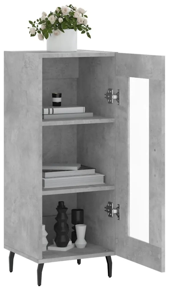 vidaXL Ντουλάπι Γκρι Σκυροδέματος 34,5x34x90 εκ. Επεξεργασμένο Ξύλο